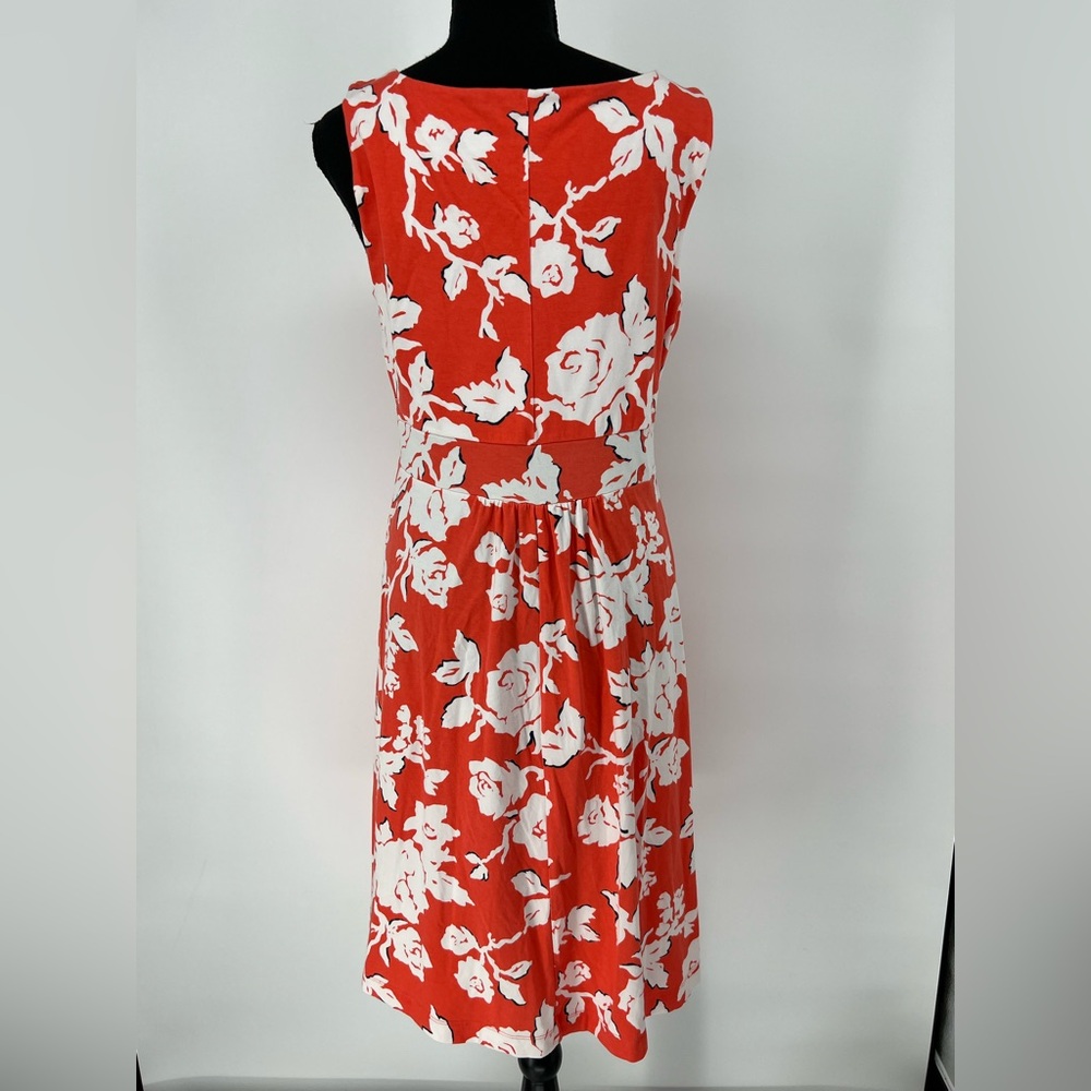 LANDS’ END NWOT ORANGE & WHITE ROSES SOFT COTTON BLEND SLIPON DRESS QUALITY MADE - Picture 5 of 8